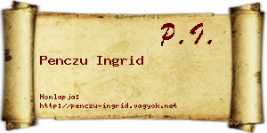 Penczu Ingrid névjegykártya